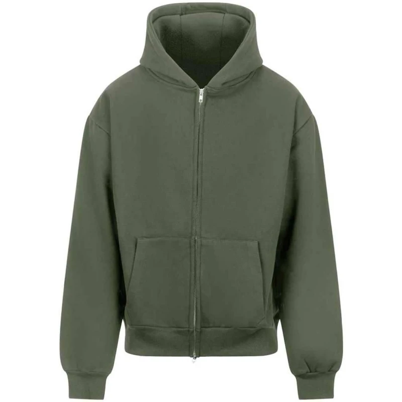 Image of AWDis AWDis Men Signature Heavyweight Oversized Full Zip Hoodie in Green Size: X-Small Green XS Male 5063693806910