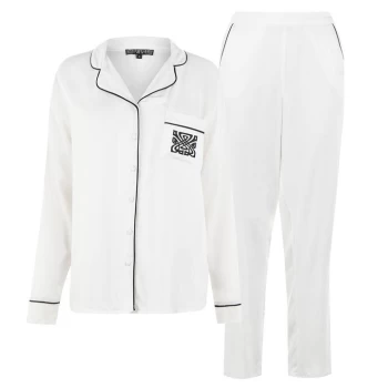 image of Biba Embroidered Patch Pyjama Set - Ivory