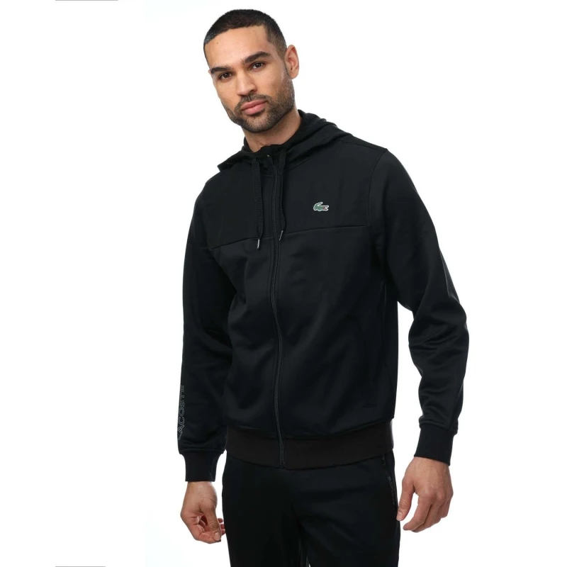 Image of Lacoste Zip Through Hoodie - Black XS