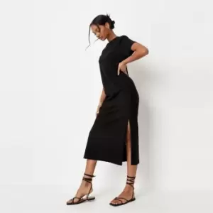 Missguided Tshirt Dress Midi - Black