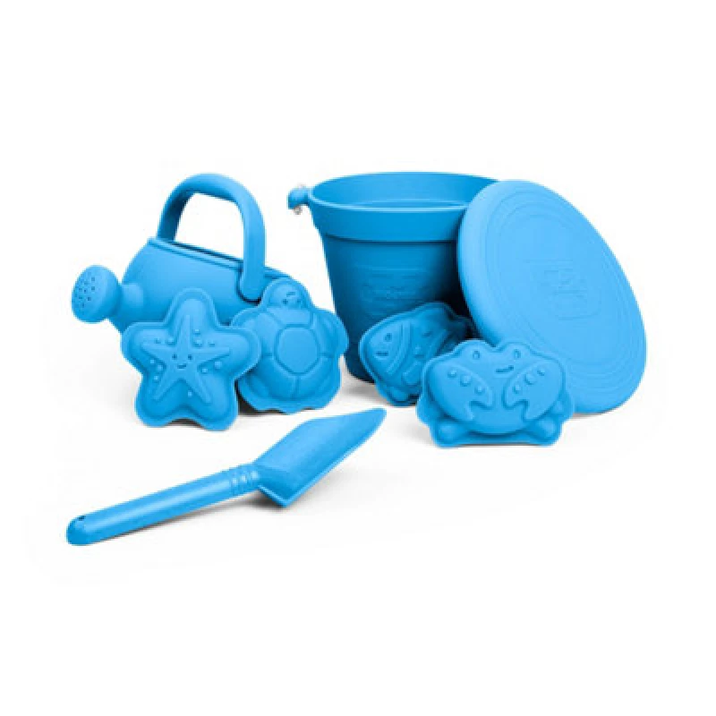 Image of Bigjigs Toys 5 Piece Silicone Beach Bundle - Ocean Blue