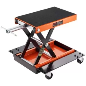 Image of VEVOR Motorcycle Lift ATV Scissor Jack Dolly 1100 lbs Wide Deck & Hand Crank