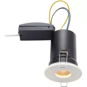 Image of Fire Rated IP65 Recessed Ceiling Downlight - 50W GU10 - Fixed - Matt White Light