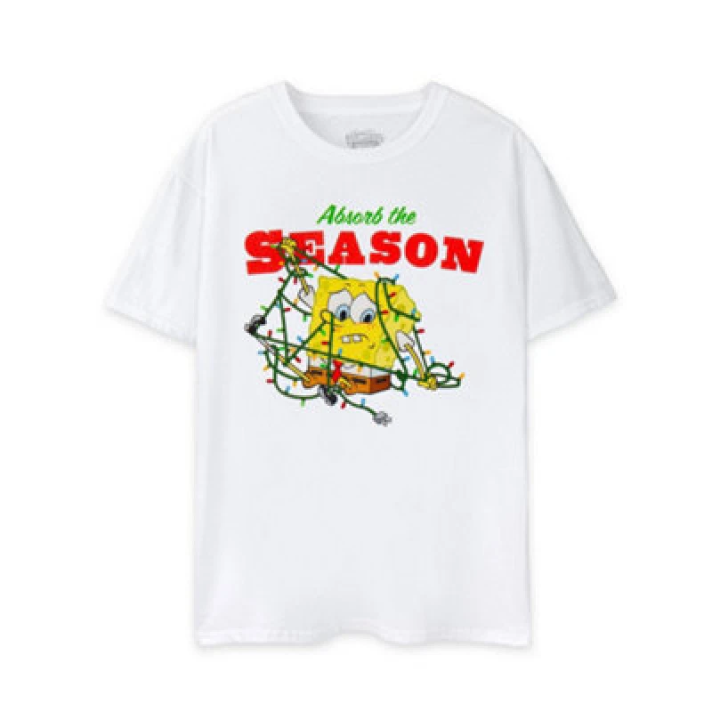 Image of Spongebob Squarepants Short Sleeved T-Shirt White unisex