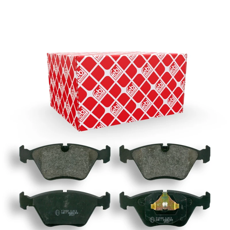 Image of FEBI BILSTEIN 16312 Brake pad set Front Axle, prepared for wear warning indicator, with piston clip Brake Pad Set,disc brake (402)