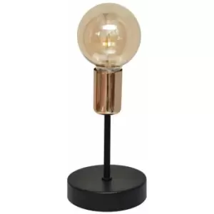 image of Helam Tube Table Lamp Black, Copper 12cm