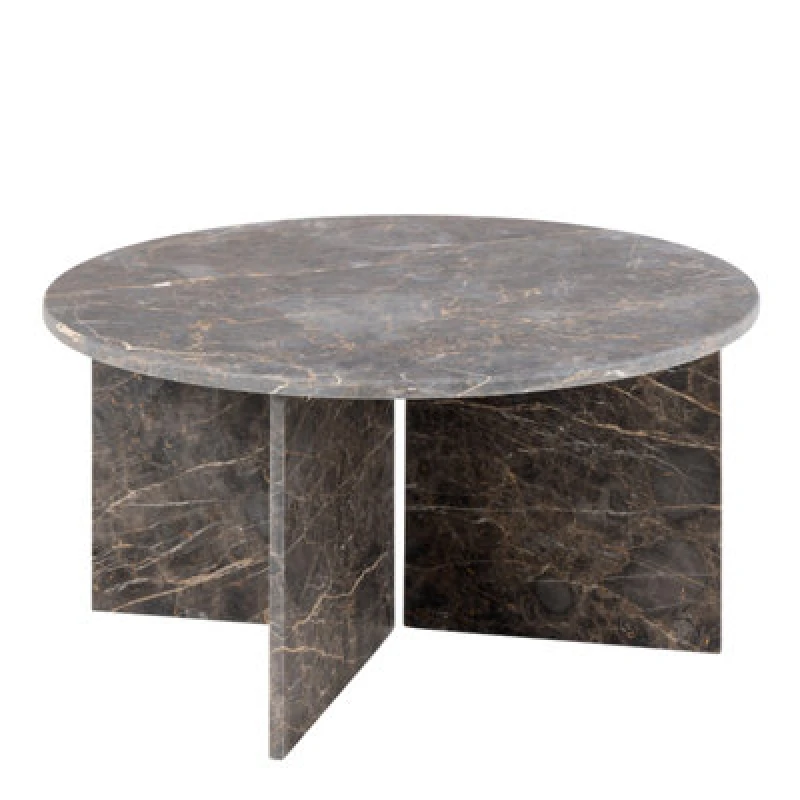 Image of Furniture To Go Vega Round Coffee Table With Marron Marble Top 90Cm