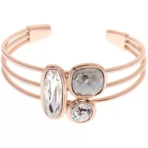 image of Ladies Karen Millen Rose Gold Plated Milano Stone Cluster Bangle KMJ960-24-38