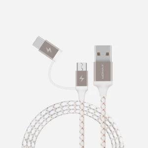 image of Momax ZERO 2-in-1 Type-C & Micro-USB cable (1m) DTC11L - Gold