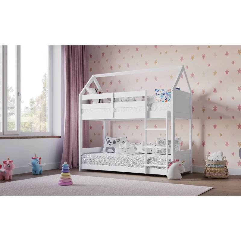 Image of Flair Plation Low Play House Shorty Bunk Bed White Size: Junior White Unisex Junior