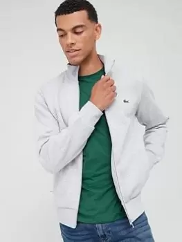 Image of Mens Lacoste Regular Fit Brushed Fleece Zippered Sweatshirt Size 9 - 4XL Grey Chine