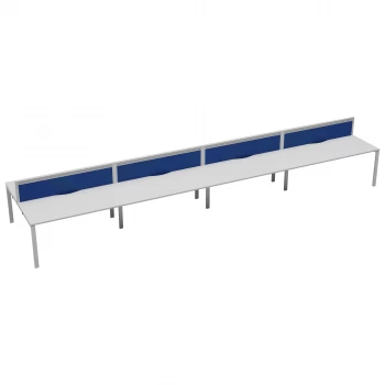 image of CB 8 Person Bench 1200 x 780 - White Top and White Legs