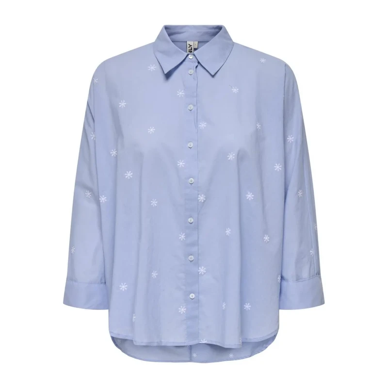 Image of Only Printed Cotton Blouse sky blue Women XS;S