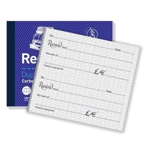 Image of Challenge Taped Duplicate Book Gummed Sheets with Carbon Receipt 2 to View 100 Sets 105x130mm Pack of 5