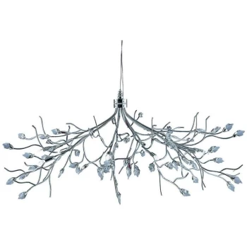 image of Searchlight Lighting - Searchlight Wisteria - 10 Light Ceiling Pendant Flower Design Chrome with Crystals, G4 Bulb