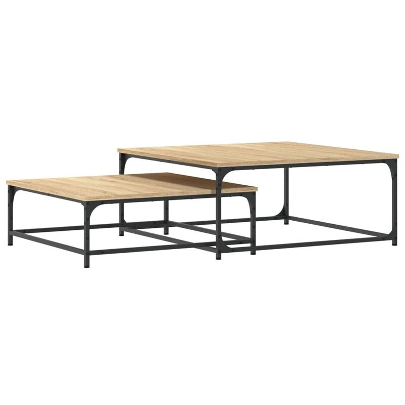 Image of VIDAXL Nesting Coffee Tables 2 pcs Sonoma Oak Engineered Wood Vidaxl 832819