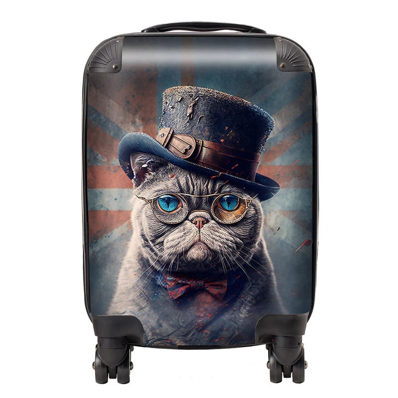 Image of Warren Reed Designer British Shorthair Cat Splashart Suitcase - Small