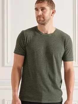 Image of Superdry Studios Hemp Blend T-Shirt, Green/Black, Size 2XL, Men
