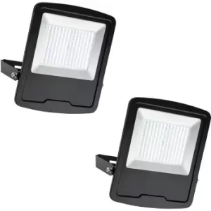Image of 2 PACK Slim Outdoor IP65 Floodlight - 200W Daylight White LED - High Output