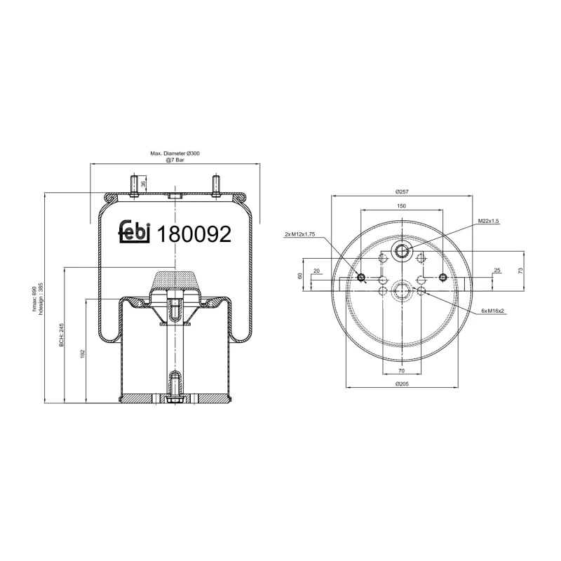 Image of FEBI BILSTEIN 180092 Boot, air suspension Boot,air suspension (324)