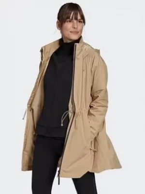 Image of adidas Traveer Rain.rdy Parka, Beige Size M Women
