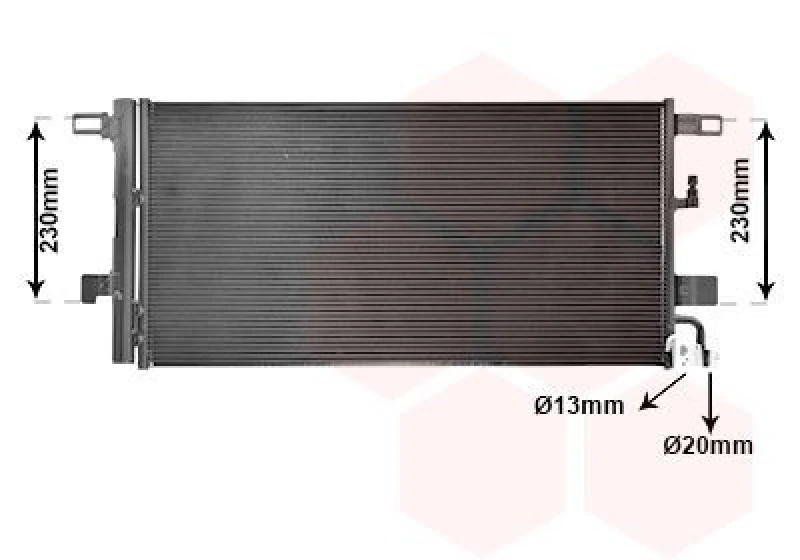 Image of VAN WEZEL Air conditioning condenser VAN WEZEL 03015703