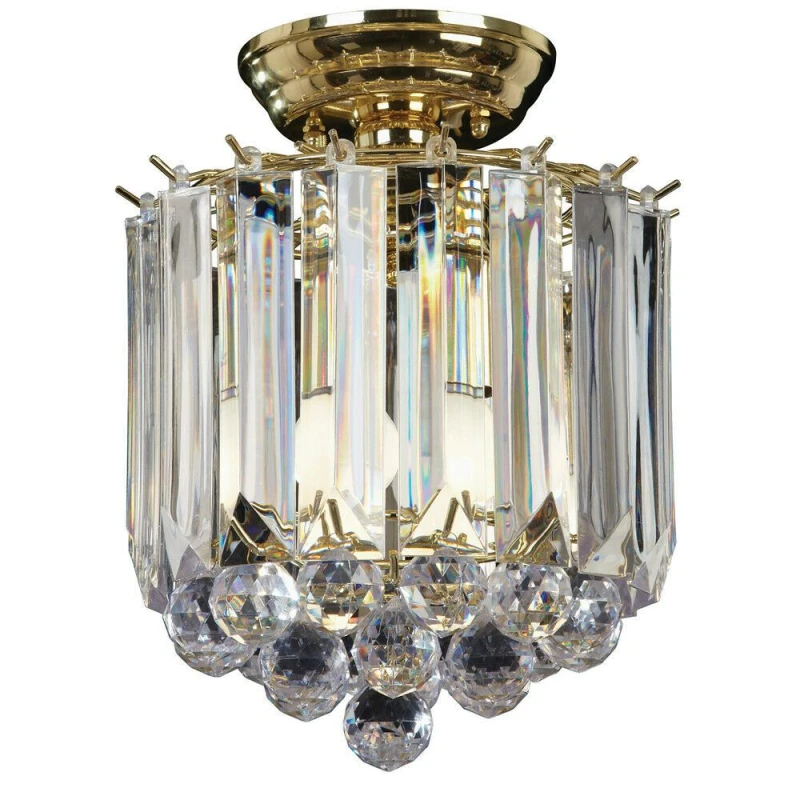 Image of Loops Flush Ceiling Mount Light Brass & Acrylic 2x Lamp Bulb Classic Hanging Fitting Metallics