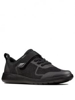 Image of Clarks Boys Scape Bright School Shoes - Black