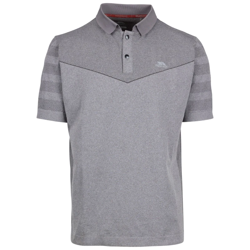 Image of Trespass Trespass Men Nab TP75 Active Polo Shirt in Grey Size: Small Grey S Male 5063470764778
