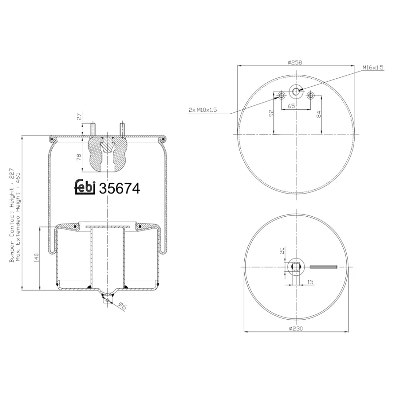 Image of FEBI BILSTEIN 35674 Boot, air suspension Front Axle Right Boot,air suspension (324)
