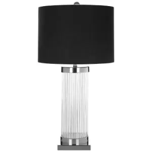 image of Premier Housewares Lily Table Lamp with Black Shade