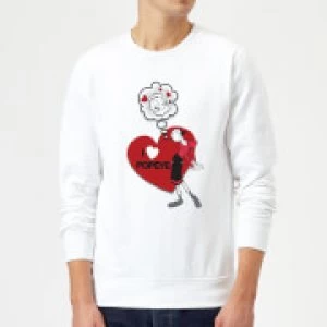 image of Popeye I Love Popeye Sweatshirt - White - L