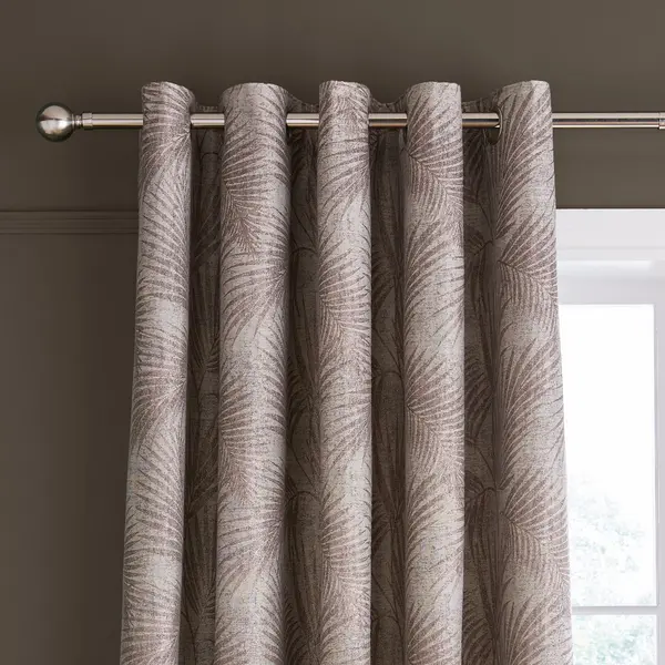 Image of Hyperion Interiors Tamra Palm Eyelet Curtains Natural