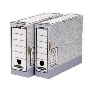 Image of Fellowes Bankers Box Transfer File 80mm GreyWhite Ref 1180001 Pack of