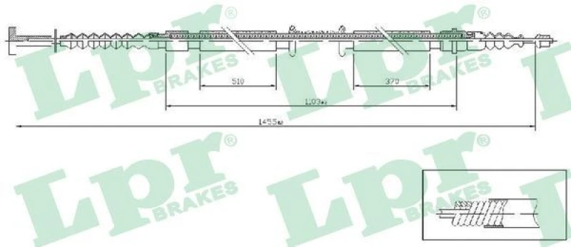 Image of LPR Handbrake cable LPR C1238B