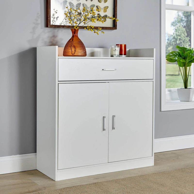 Image of Home Source Novara Shoe Storage Cabinet With 2 Door White
