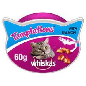 Whiskas Temptations Cat Treats With Salmon 60g