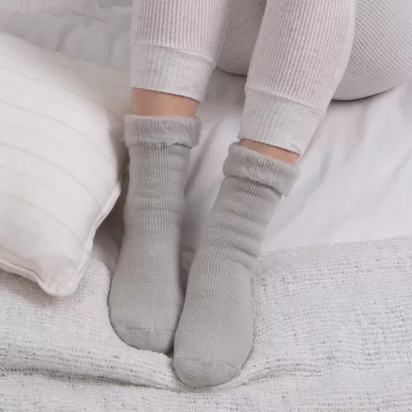 image of totes Toasties Thermal Brushed Bed Socks Grey