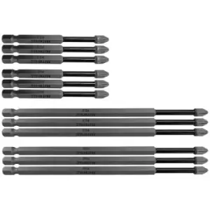 Image of Faithfull XMS22IMPLONG 12 Piece Long Impact Bit Set