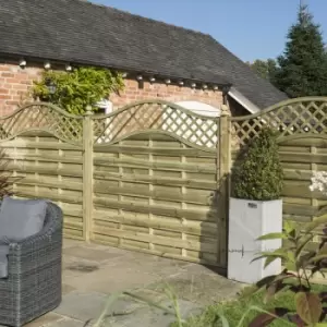 image of Rowlinson Grosvenor Fence Panel 6' x 4' - 120cm (h) x 180cm (w) x 4cm (d) (3 Pack) in Natural Timber