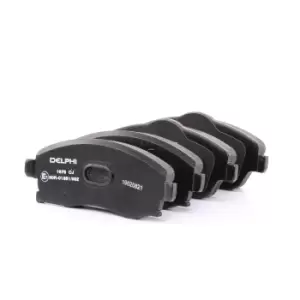 Image of DELPHI Brake pad set LP1676 Brake pads,Brake pad set, disc brake OPEL,VAUXHALL,Corsa C Schragheck (X01),Meriva A (X03),Tigra TwinTop (X04)