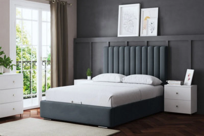 Image of DS LIVING Evangeline Steel Upholstered Panel Bed Small Single AM_TUBES_SSIN_ST