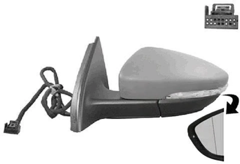 Image of VAN WEZEL 5740807 Wing mirror * HAGUS * Left, Heatable, primed Outside Mirror (50)