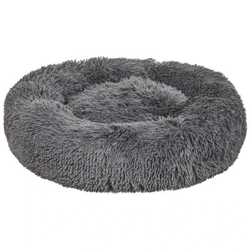 Image of Beliani Pet Bed Kulu Faux Fur Dark Grey
