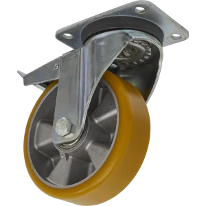 image of Sealey Swivel Plate Total Lock Castor Polyurethane 160mm