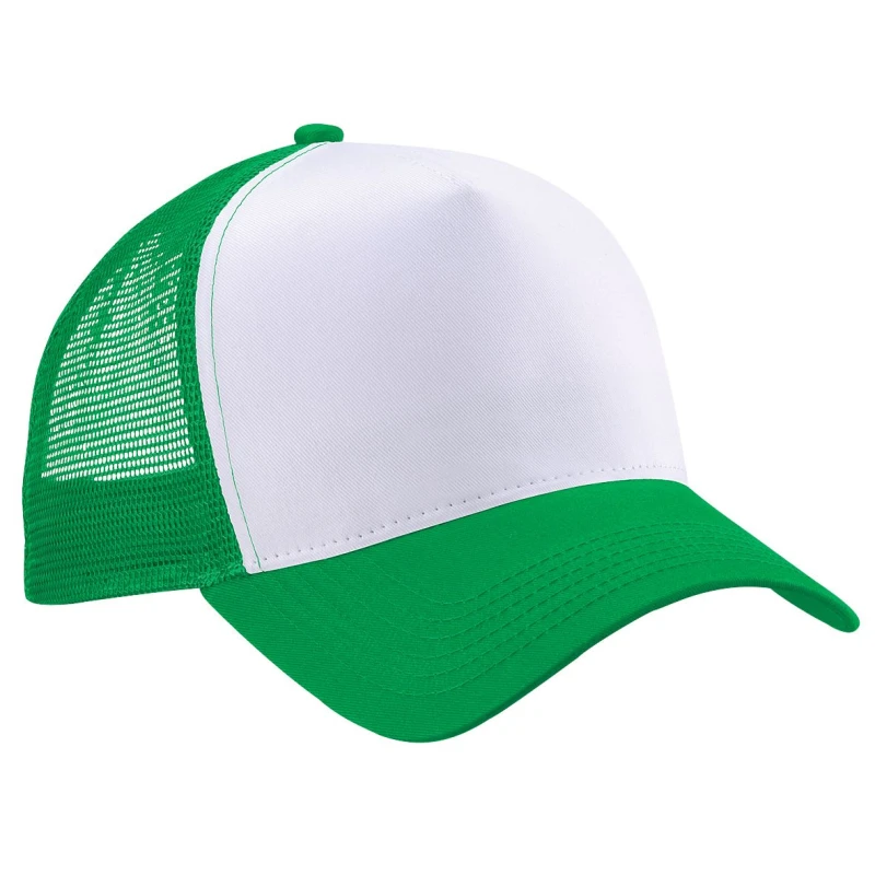 Image of Beechfield Beechfield Men Half Mesh Trucker Cap Headwear Pack of 2 in Green Green One Size Male 5059269086503