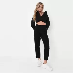 image of Missguided Petite Riot Mom Jeans - Black