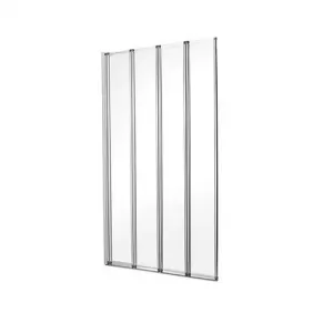 image of Wickes Aluminium and Glass Semi-framless 4 Fold Bath Screen