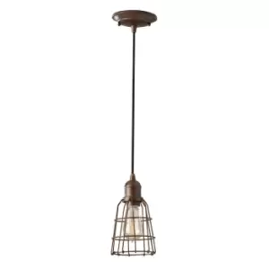 image of 1 Bulb Ceiling Pendant Light Fitting Parisian Bronze LED E27 60W Bulb