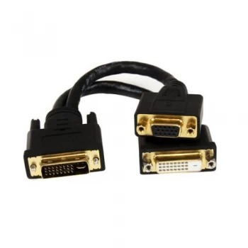 image of StarTech 8" DVI I Male to DVI D Female